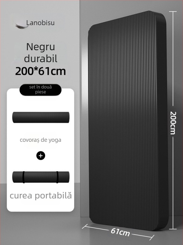 Saltea de fitness pentru bărbați, cu uscare pe spate, pentru începători, antrenament lărgit și alungit, antiderapant, rezistent la uzură, saltea de yoga pentru antrenament, saltea de podea pentru sport