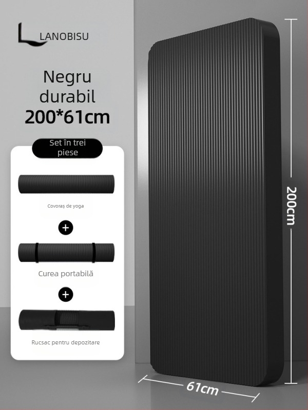 Saltea de fitness pentru bărbați, cu uscare pe spate, pentru începători, antrenament lărgit și alungit, antiderapant, rezistent la uzură, saltea de yoga pentru antrenament, saltea de podea pentru sport