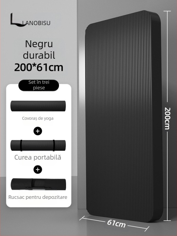 Saltea de fitness pentru bărbați, cu uscare pe spate, pentru începători, antrenament lărgit și alungit, antiderapant, rezistent la uzură, saltea de yoga pentru antrenament, saltea de podea pentru sport