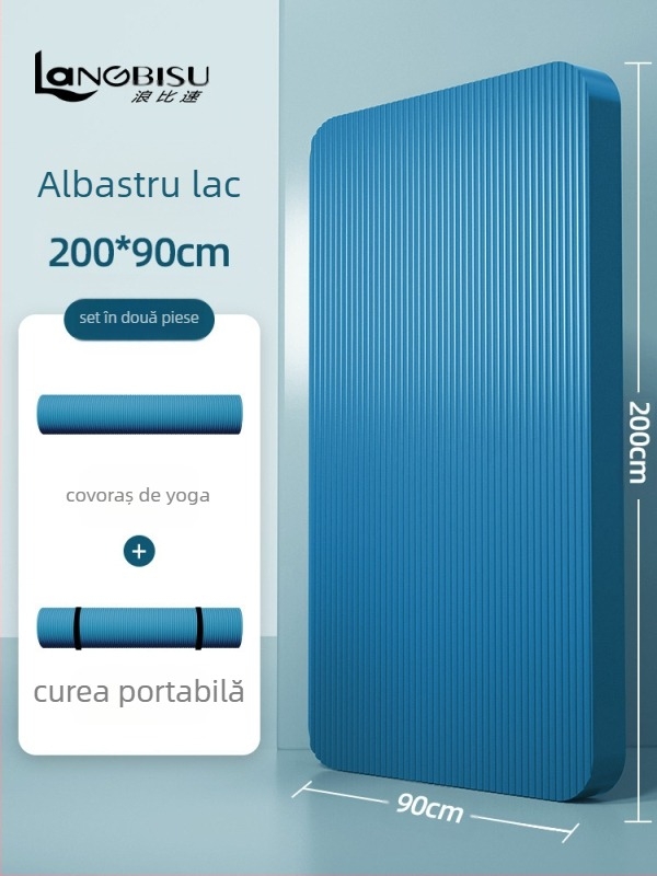 Saltea de fitness pentru bărbați, cu uscare pe spate, pentru începători, antrenament lărgit și alungit, antiderapant, rezistent la uzură, saltea de yoga pentru antrenament, saltea de podea pentru sport