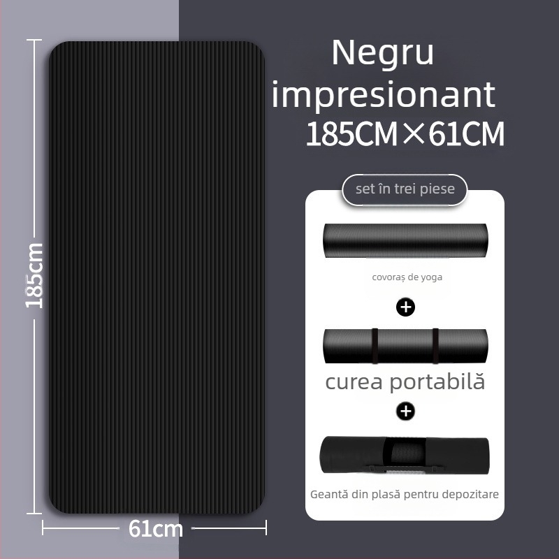Saltea de fitness pentru bărbați, cu uscare pe spate, pentru începători, antrenament lărgit și alungit, antiderapant, rezistent la uzură, saltea de yoga pentru antrenament, saltea de podea pentru sport