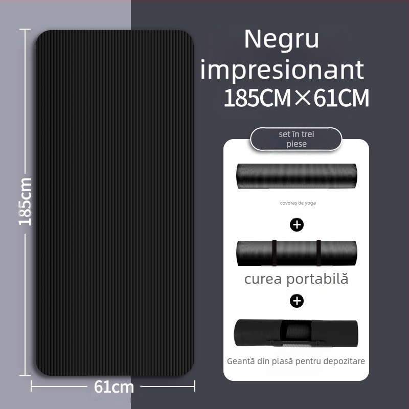 Saltea de fitness pentru bărbați, cu uscare pe spate, pentru începători, antrenament lărgit și alungit, antiderapant, rezistent la uzură, saltea de yoga pentru antrenament, saltea de podea pentru sport