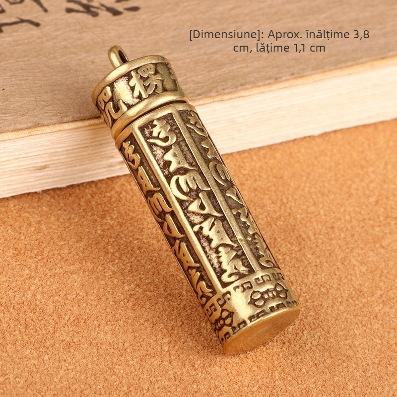 Breloc din alamă Hollow Chian mantra, personalizat, creativ, breloc auto, pandantiv, bijuterii, cadou