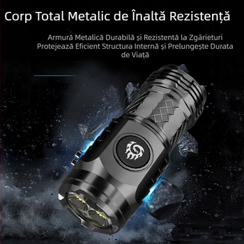 Lanternă transfrontalieră nouă cu lumină puternică, cu trei ochi, monstru, lanternă LED multifuncțională portabilă pentru exterior, Wick, pentru uz casnic