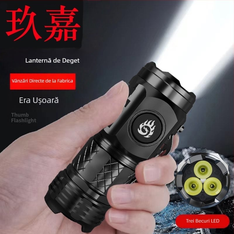 Lanternă transfrontalieră nouă cu lumină puternică, cu trei ochi, monstru, lanternă LED multifuncțională portabilă pentru exterior, Wick, pentru uz casnic