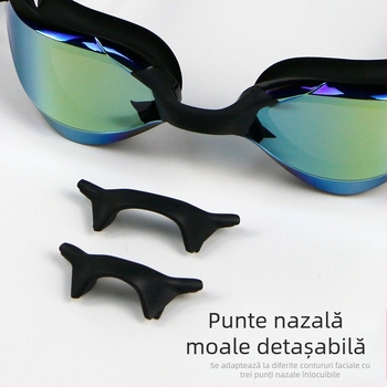 Ochelari de înot cu oglindă încrucișată, galvanizați, colorați, protecție pentru ochi, impermeabili, anti-aburire, pentru antrenament profesional, ochelari de înot pentru curse, geantă