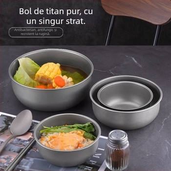 Bol din titan pur, Outlet din fabrică, bol din titan pentru camping în aer liber, tacâmuri, bol din titan stivuit portabil