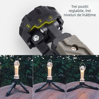Trepied tactic de vânt pentru birou, suport pentru lumină în aer liber, camping, telefon mobil, stabilizator pentru cameră unică, micro, suport pentru lumină de camping