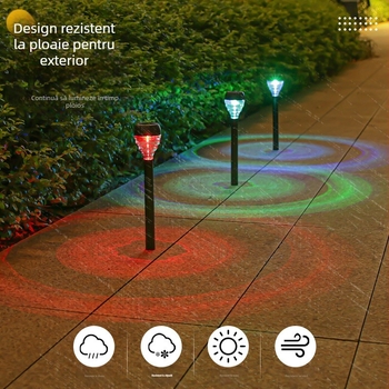 Lumină solară de gazon și umbră inserată curte grădină decor exterior impermeabil LED noapte lumină peisaj atmosferă lumină