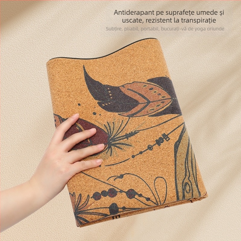 Saltea de yoga pliabilă din plută Nagoudi, cauciuc antiderapant, cu absorbție de șocuri, îngroșată, pentru exerciții de yoga pentru bărbați