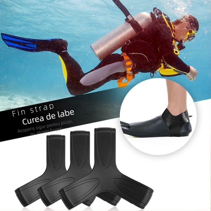 Inel fix pentru înot, scufundări, antrenament, flipper, anti-picatură, curea triunghiulară fixă, inel elastic moale din silicon