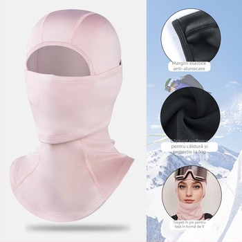 Mască de schi de iarnă în aer liber pentru motociclete, rezistentă la vânt, rezistentă la frig, caldă, pentru călărit, căptușită cu fleece, eșarfă pentru bărbați