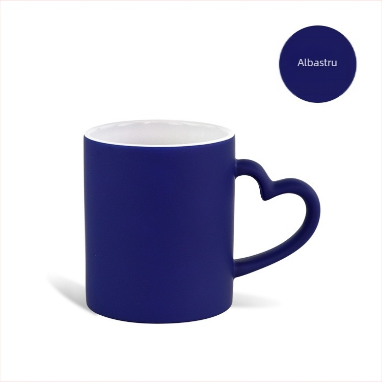 Cană cu transfer termic, imprimare creativă personalizată, imagine grafică foto, inimă, dragoste, mată, schimbare de culoare, cană cadou