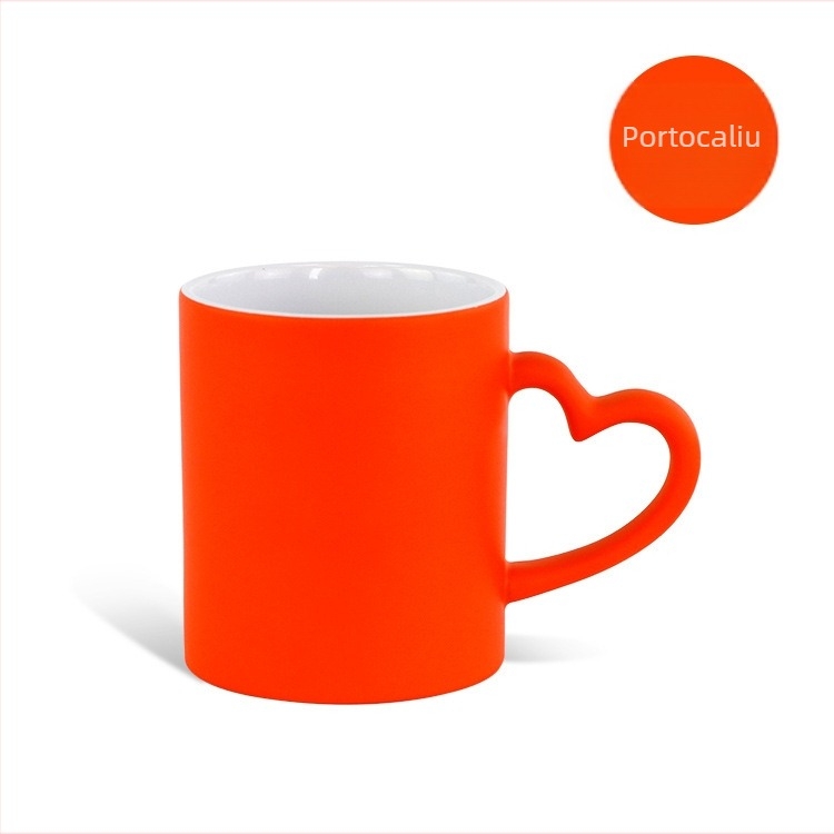 Cană cu transfer termic, imprimare creativă personalizată, imagine grafică foto, inimă, dragoste, mată, schimbare de culoare, cană cadou