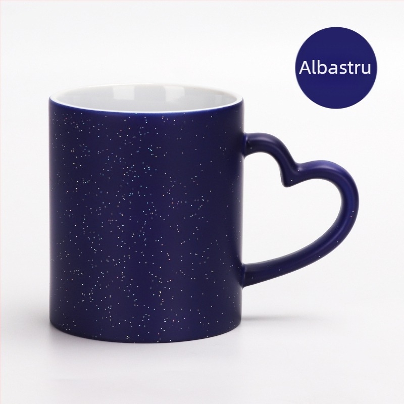 Cană cu transfer termic, imprimare creativă personalizată, imagine grafică foto, inimă, dragoste, mată, schimbare de culoare, cană cadou