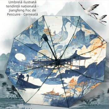 Umbrelă în stil japonez, umbrelă literară, mică, proaspătă, vinil, retro, pliabilă, ușoară, pentru studenți, umbrelă portabilă automată, reducere 70%, umbrelă Sunny