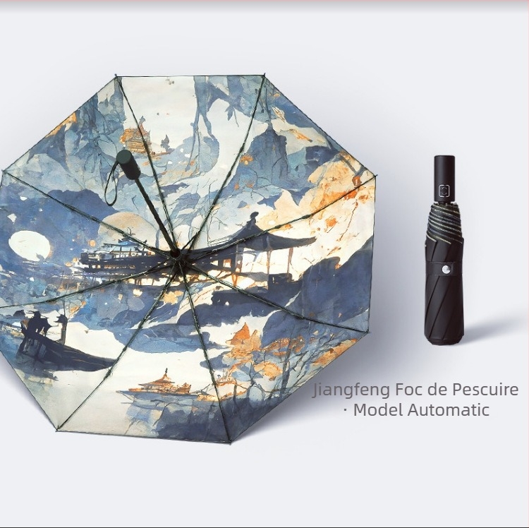 Umbrelă în stil japonez, umbrelă literară, mică, proaspătă, vinil, retro, pliabilă, ușoară, pentru studenți, umbrelă portabilă automată, reducere 70%, umbrelă Sunny