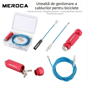 Instrument de rutare interioară pentru bicicletă MEROCA, dispozitiv de filetare cu magnet pentru tub de ulei pentru cadru din fibră de carbon pentru bicicletă de munte și șosea