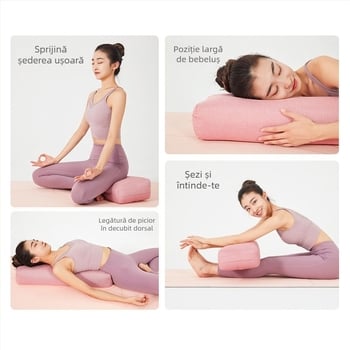 Pernă de yoga, pernă pentru talie, pernă de asistență profesională pentru începători, vertebră cervicală dreptunghiulară, înaltă elasticitate, Iyengar Yin Yoga