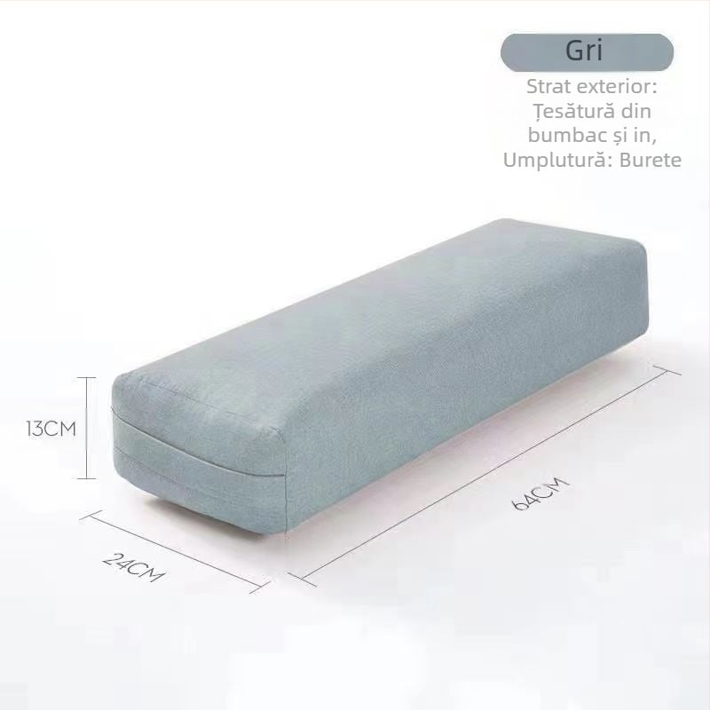 Pernă de yoga, pernă pentru talie, pernă de asistență profesională pentru începători, vertebră cervicală dreptunghiulară, înaltă elasticitate, Iyengar Yin Yoga