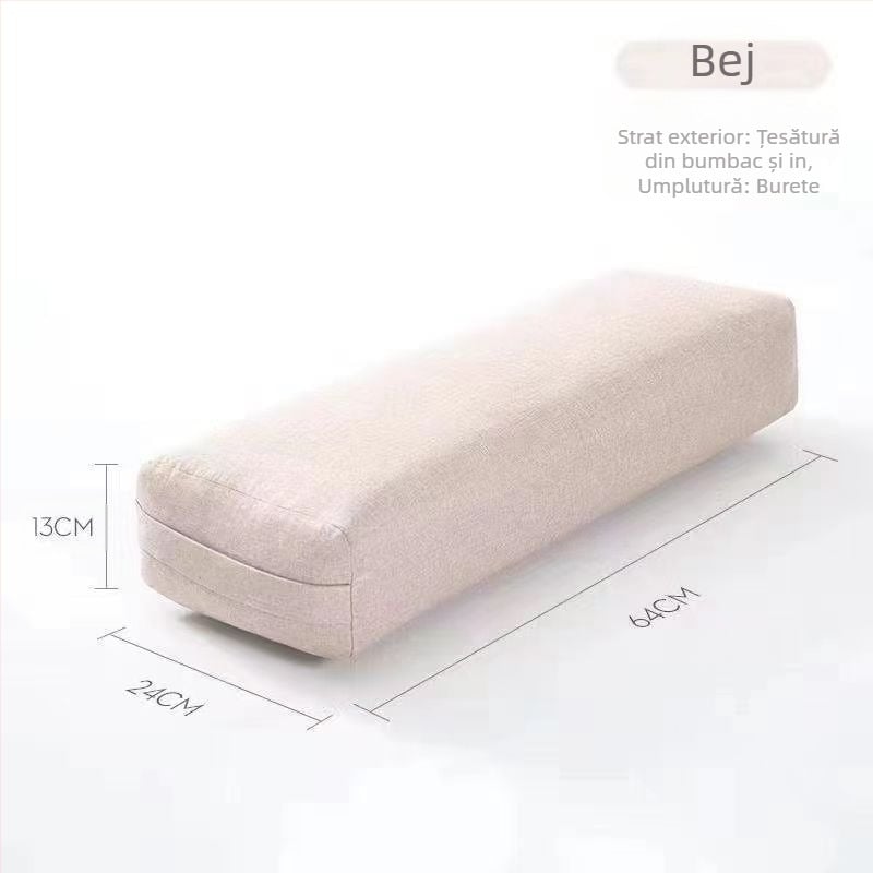 Pernă de yoga, pernă pentru talie, pernă de asistență profesională pentru începători, vertebră cervicală dreptunghiulară, înaltă elasticitate, Iyengar Yin Yoga