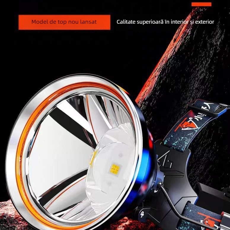 Little Savage Lampă de pescuit multifuncțională reîncărcabilă, camping în aer liber, montată pe cap, portabilă, alpinism, lumină puternică de urgență