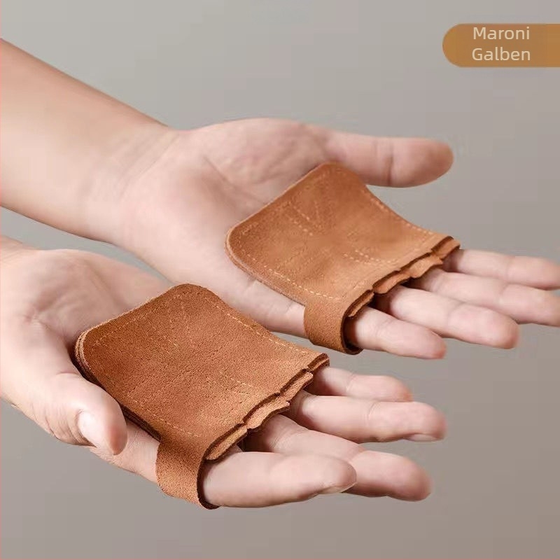 Mănuși de fitness cu bandă elastică specială, din piele de vacă, anti-cocon, pentru bărbați și femei, cu protecție pătrată pentru palme