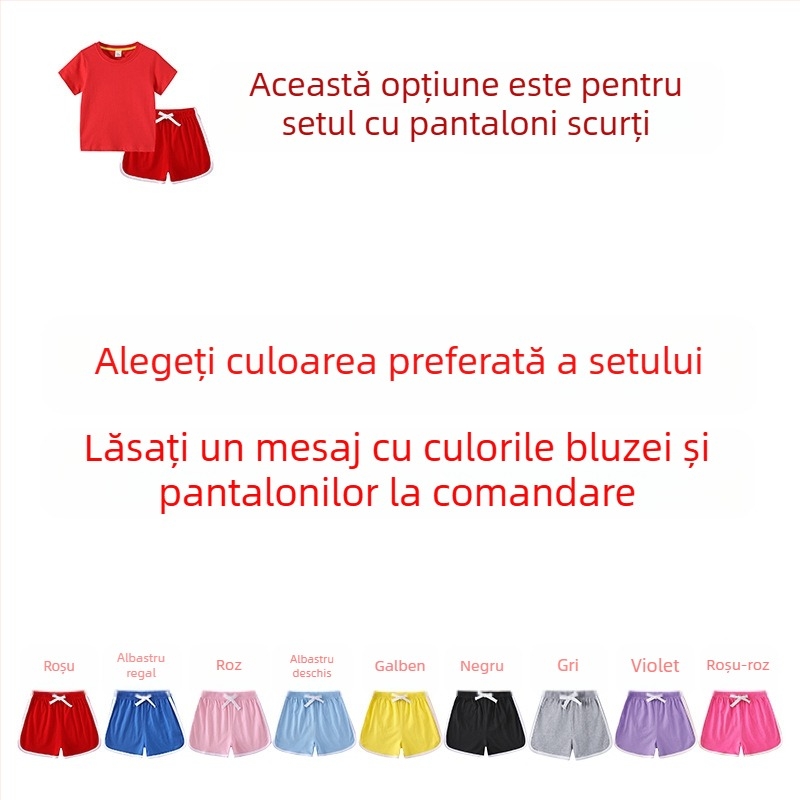 Copii băieți tricou vară nouă cu mânecă jumătate pentru copii îmbrăcăminte studenți coreeană bumbac fete cu mânecă scurtă pantaloni din două piese costum