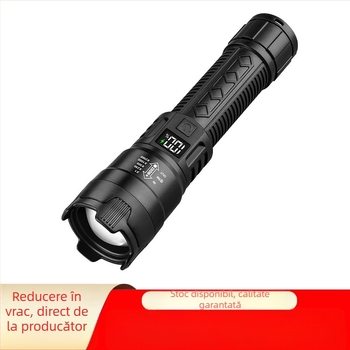 Lanternă LED transfrontalieră reîncărcabilă portabilă cu lumină puternică, lumină laser albă de lungă durată, lumină de lucru multifuncțională super luminoasă pentru exterior