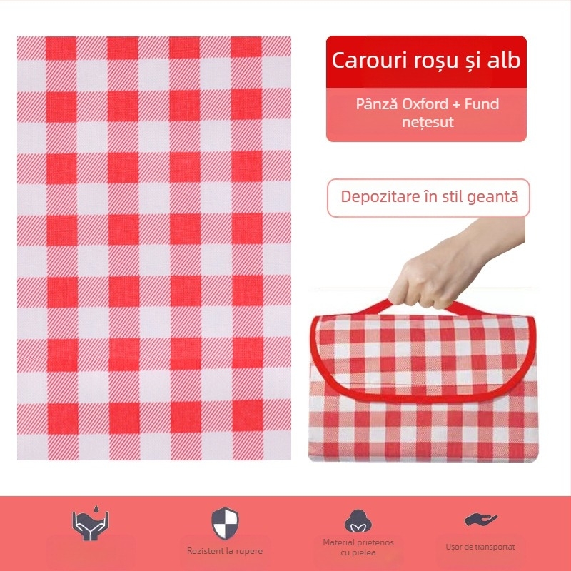 Saltea de picnic rezistentă la umiditate, saltea de picnic în aer liber, impermeabilă, îngroșată Oxford pânză PE nețesută, geantă de mână, pânză de picnic