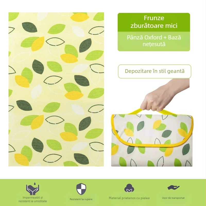 Saltea de picnic rezistentă la umiditate, saltea de picnic în aer liber, impermeabilă, îngroșată Oxford pânză PE nețesută, geantă de mână, pânză de picnic
