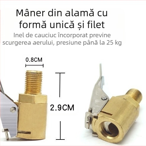 Vânzări directe auto pompă de aer auto cap de încărcare rapidă pompă de aer cu un singur cilindru dublu conector rapid adaptor duză de aer anvelopă