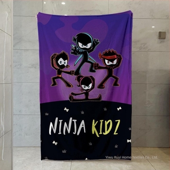 Ninja Kidz Pătură mică Ninja Peripheral cu o singură față din flanel, pătură caldă pentru canapea, moale