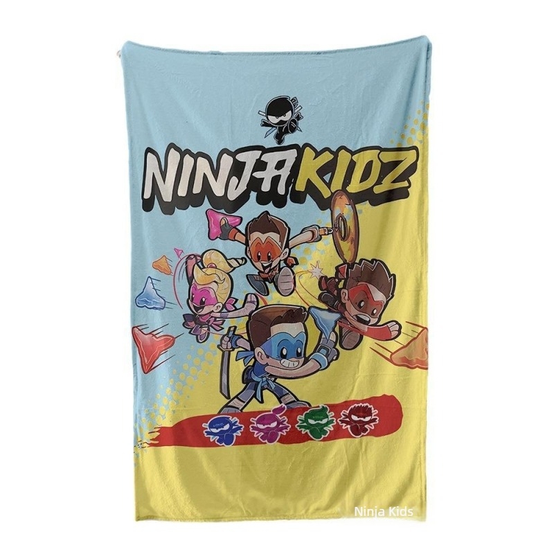 Ninja Kidz Pătură mică Ninja Peripheral cu o singură față din flanel, pătură caldă pentru canapea, moale
