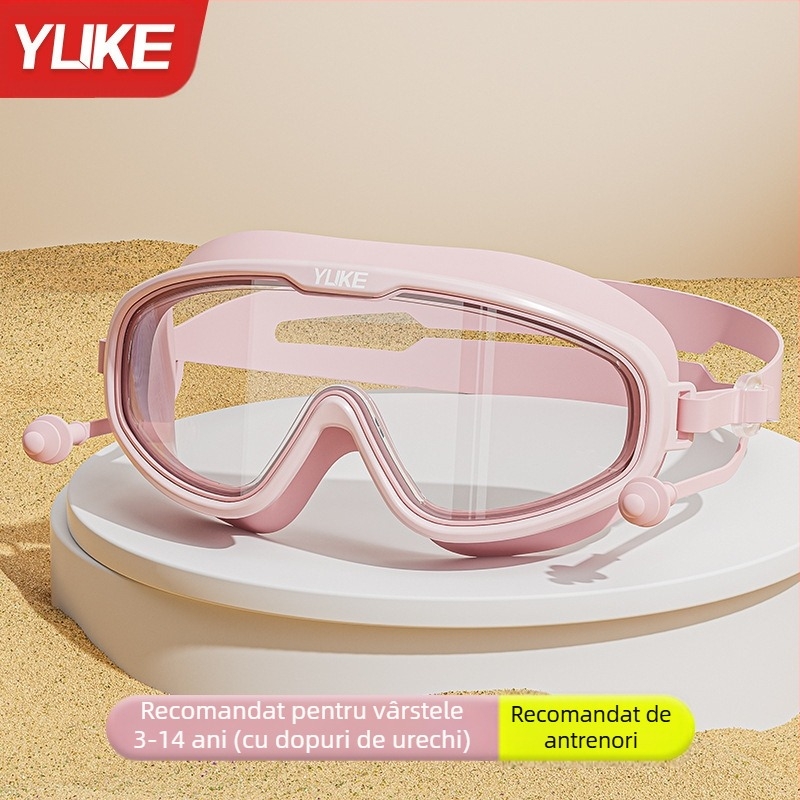 Ochelari de înot pentru copii, ramă mare HD anti-aburire impermeabilă, cască de înot profesională pentru scufundări, ochelari de înot, costum de înot pentru fete