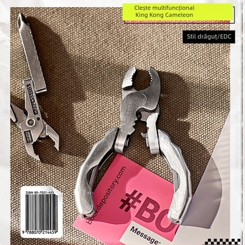 Clește mini multifuncțional cu spate tip broască țestoasă din oțel inoxidabil 9 în 1, clește multifuncțional, șurubelniță, instrument portabil EDC, deschizător de sticle