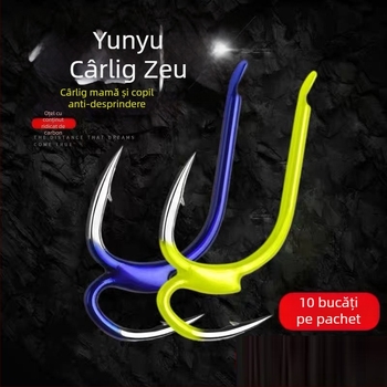 Cârlig Dumnezeu Îmi place să inventez cârlig de pescuit importat cu ghimpat, cârlig de pescuit cu șir, cârlig de pescuit, cârlig mama și mama, cârlig anti-desprindere gigant Ishni