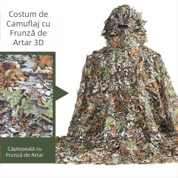 Geely Clothing Îmbrăcăminte de camuflaj Îmbrăcăminte de camuflaj din lână și mătase din lemn Îmbrăcăminte de camuflaj pentru adulți Îmbrăcăminte de exterior pe teren cu iarbă Îmbrăcăminte de camuflaj 3D Leaf Ji