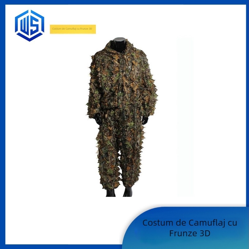 Geely Clothing Îmbrăcăminte de camuflaj Îmbrăcăminte de camuflaj din lână și mătase din lemn Îmbrăcăminte de camuflaj pentru adulți Îmbrăcăminte de exterior pe teren cu iarbă Îmbrăcăminte de camuflaj 3D Leaf Ji