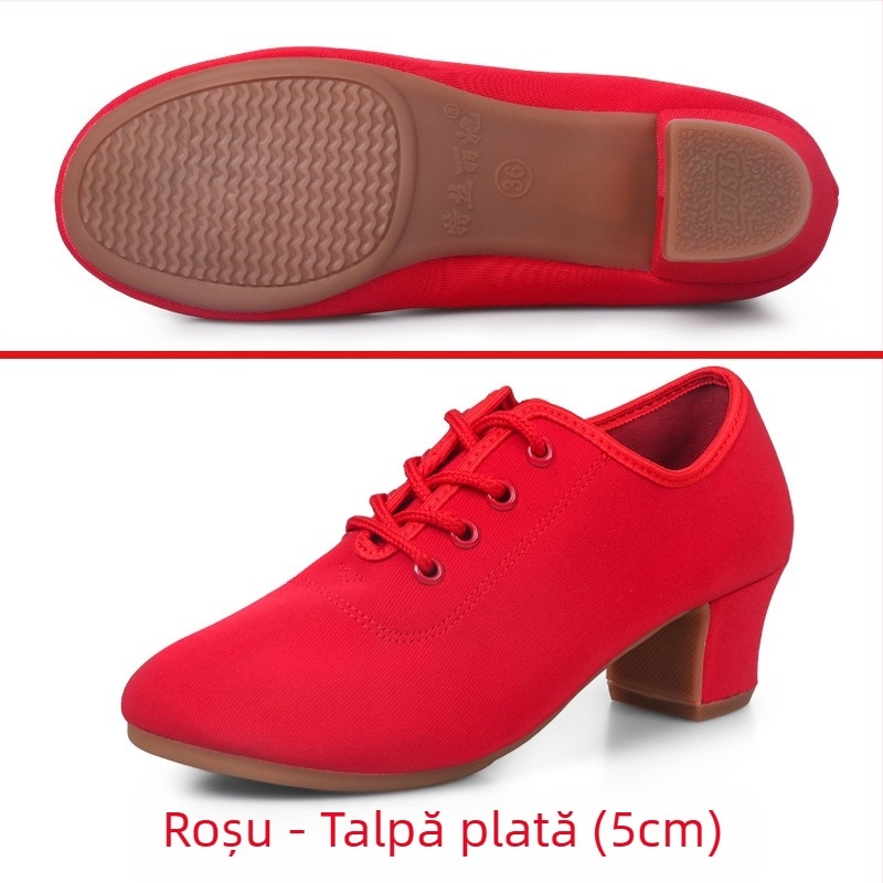 Pantofi de dans latino pentru femei, pantofi de dans de salon, talpă moale, tocuri medii, pantofi de dans pătrați, pantofi de dans marinar pentru profesori pentru adulți
