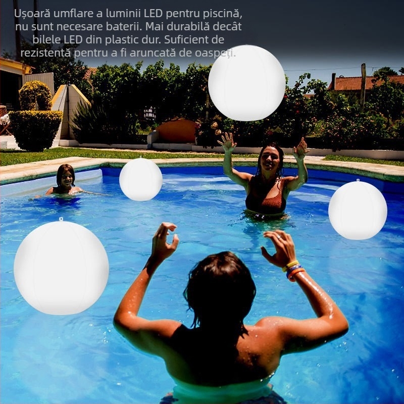 Furnizare directă din fabrică, lumină plutitoare cu bilă solară, lumină LED cu bilă, lumină plutitoare pentru piscină, lumină decorativă pentru baie, lumină RGB care își schimbă culoarea