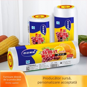 Geantă de depozitare a prospețimii, material PE de calitate alimentară, bucătărie, frigider, cuptor cu microunde, geantă continuă tip rolă, supermarket, geantă de depozitare a prospețimii în stil Vwho