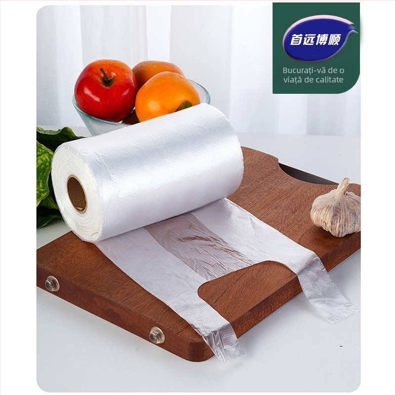 Geantă de depozitare a prospețimii, material PE de calitate alimentară, bucătărie, frigider, cuptor cu microunde, geantă continuă tip rolă, supermarket, geantă de depozitare a prospețimii în stil Vwho