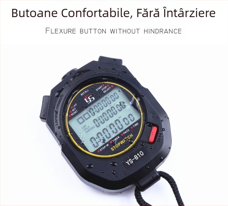 Cronometru electronic multicanal, cronometru sport, fitness, alergare, atletism, antrenament, arbitru, competiție, numărătoare inversă impermeabilă