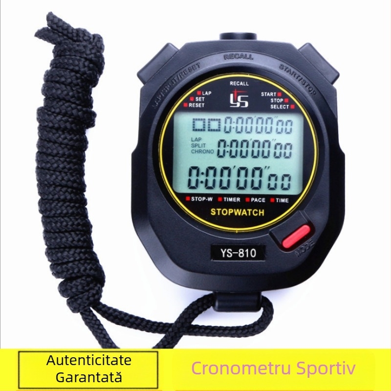 Cronometru electronic multicanal, cronometru sport, fitness, alergare, atletism, antrenament, arbitru, competiție, numărătoare inversă impermeabilă