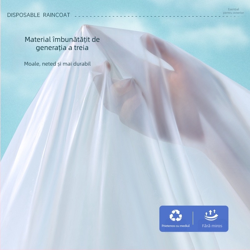 Pelerina de ploaie de unică folosință pentru adulți, îngroșată, portabilă, cu card, impermeabilă, pentru copii, turistică în aer liber, scenică, compresie