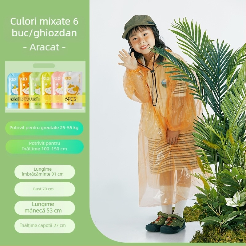 Pelerina de ploaie de unică folosință pentru adulți, îngroșată, portabilă, cu card, impermeabilă, pentru copii, turistică în aer liber, scenică, compresie
