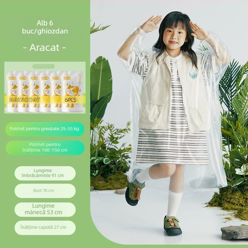 Pelerina de ploaie de unică folosință pentru adulți, îngroșată, portabilă, cu card, impermeabilă, pentru copii, turistică în aer liber, scenică, compresie