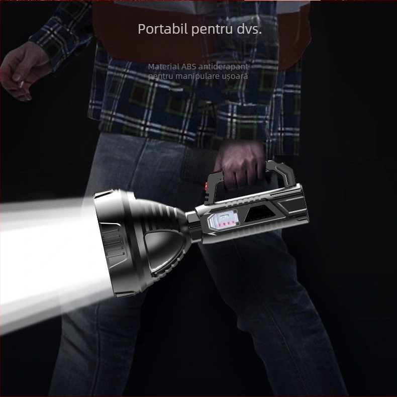 Lanternă portabilă reîncărcabilă, cu lumină puternică, en-gros, ultra-luminoasă, pentru exterior, multifuncțională, cu rază lungă de acțiune, vânzare transfrontalieră