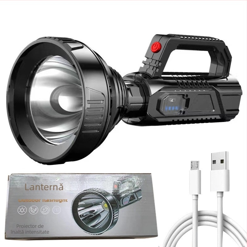 Lanternă portabilă reîncărcabilă, cu lumină puternică, en-gros, ultra-luminoasă, pentru exterior, multifuncțională, cu rază lungă de acțiune, vânzare transfrontalieră